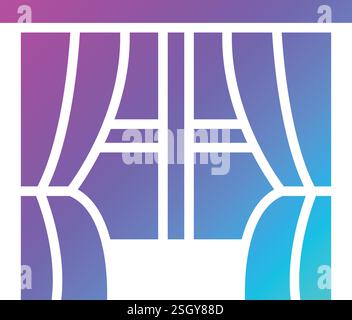 Fenstervektor-Symbol Design-Illustration Stock Vektor