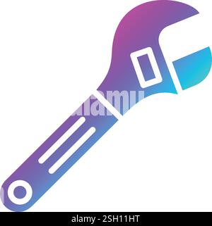 Schraubenschlüssel Vektor-Symbol Konstruktionsabbildung Stock Vektor