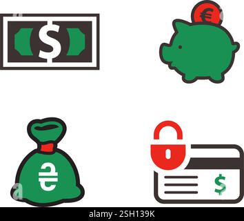 Symbole für Shopping-Sets Stock Vektor