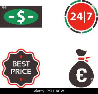 Symbole für Shopping-Sets Stock Vektor