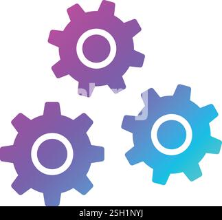 Zahnradvektor-Symbol Design-Illustration Stock Vektor