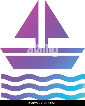 Bootsvektor-Symbol Design-Illustration Stock Vektor