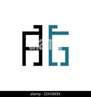 Vorlage für Logo der Marke AG Letter minimalistisch Typografie. Monogramm-Logo Anfangsbuchstaben ag-Vektorbild Stock Vektor