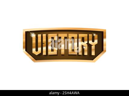 Goldene Siegesflügel des Angels, Vektorabzeichen für den Gaming-Award, erfolgreiches Luxuszeichen auf höchstem Niveau Stock Vektor