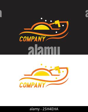Autowäsche-Logo entwirft Konzeptvektor, Automobilreinigung Logo-Vorlage, Vektor-Illustration Stock Vektor