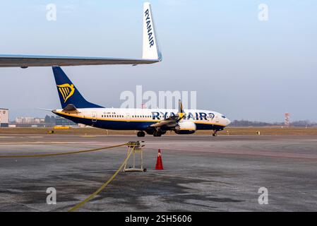 Flughafenszenen. Flughafen Bergamo, Italien Stockfoto