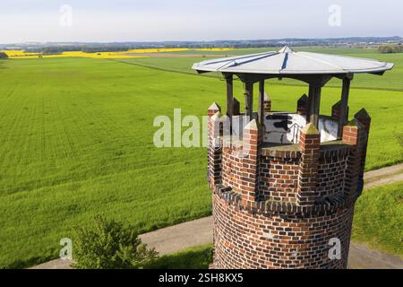 Aussichtsplattform am Aussichtsturm in Pyrna, Wurzen, Sachsen, Deutschland, Europa Stockfoto