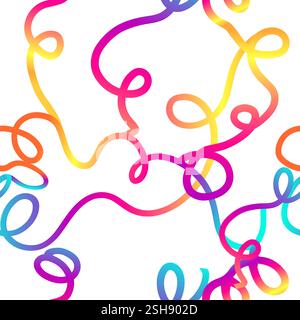 Nahtlose Hintergrundlinien wirbeln den Verlauf. Handzeichnung. Nicht AI, Vektorillustration Stock Vektor