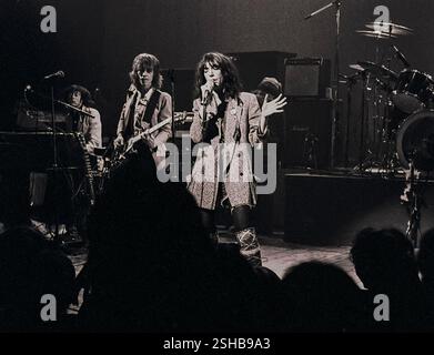 New York City, New York, USA, Group People, Musiker, Punk Rock Performance, Patti Smith, Poet, Singen in Concert, 1977, CBGB's Nachtclub Stockfoto