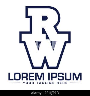 Logodesign mit RW-Buchstaben Stock Vektor
