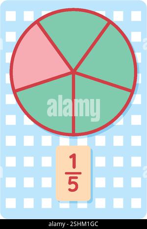 Farbenfrohes Tortendiagramm, das Fraktionskonzepte veranschaulicht Stock Vektor