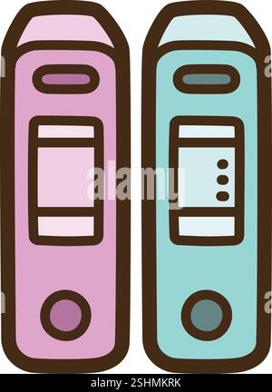 Ordner Vektor Kritzelillustration und Grafik. Teil der Geschäfts- und Bürokategorie. Stock Vektor