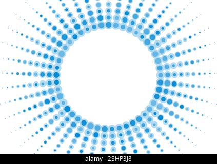 Geometrische Minimal Tech blaue Halbtöne gepunktete Kreise abstrakter Hintergrund. Konzeptvektordesign Stock Vektor
