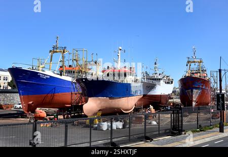 Schiffsreparaturdokumente im Hafen von Kapstadt, Kapstadt, Südafrika, RSA, Republik Südafrika, V&A Waterfront, Kapstadt, Stockfoto