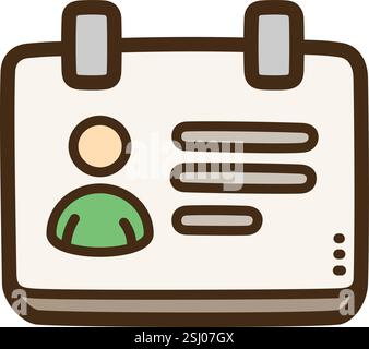 Benutzer-ID-Vektor-Kritzelillustration und Grafik Stock Vektor