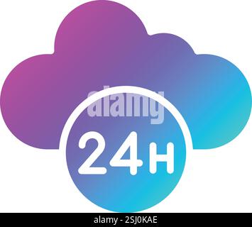 24-Stunden-Vektor-Symbol-Design-Illustration Stock Vektor