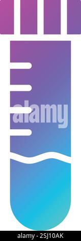 Konstruktionsabbildung des Vektorsymbols für das Teströhrchen Stock Vektor