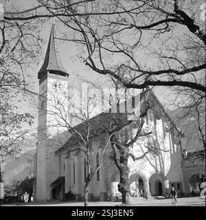 --- Protestantische Schlosskirche Interlaken 1952#Evangelische Schlosskirche Interlaken 1952 Stockfoto