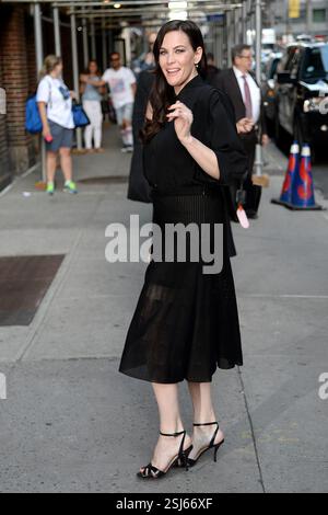 Liv Tyler kam am 12. Juli 2018 in New York City an, um einen Auftritt in The Late Show with Stephen Colbert aufzunehmen. BANG MEDIA INTERNATIONAL FAMOUS PICTURES 28 HOLMES ROAD LONDON NW5 3AB VEREINIGTES KÖNIGREICH TEL. +44 (0) 02 7485 1005 E-MAIL PICTURES@FAMOUS.UK.COM Stockfoto