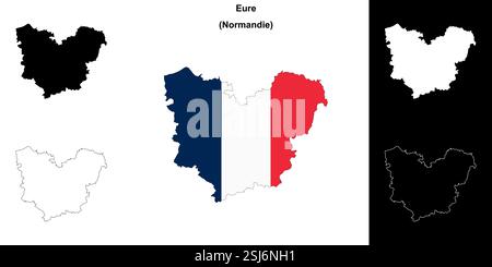 Eure-Abteilung, Modellkarte festgelegt Stock Vektor