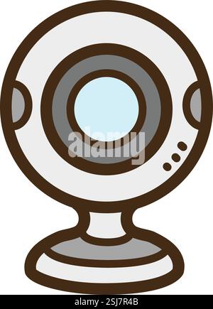 CCTV-Vektor-Doodle-Illustration und Grafik. Teil der elektronischen Kategorie. Stock Vektor