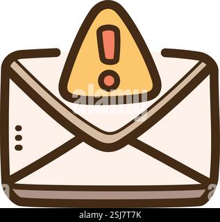 E-Mail-Spam-Vektor-Doodle-Illustration und Grafik. Teil der E-Mail-Kategorie. Stock Vektor