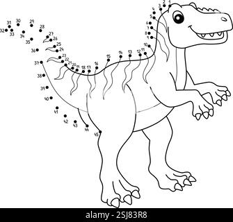 Punkt-zu-Punkt-Fukuiraptor-Dinosaurier-Tier isoliert Stock Vektor