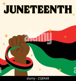 Poster Square Banner Zum Tag Der Freiheit Am Juneteenth Stock Vektor