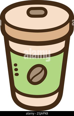 Coffee Cup Vektor Kritzelillustration und Grafik. Teil der Kategorie Lebensmittel und Getränke. Stock Vektor