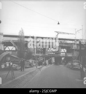 --- Bau des Sihlviadukts in Zürich, 1954#Baustelle des Sihl-Viadukts in Zürich, 1954- RDB VON DUKAS Stockfoto