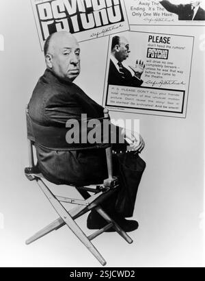 Psycho Jahr: 1960 USA Regie: Alfred Hitchcock Alfred Hitchcock auf dem Set Stockfoto
