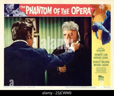 The Phantom of the Opera Year : 1962 UK Regie : Terence Fisher Edward de Souza, Herbert Lom Lobbykarte Stockfoto