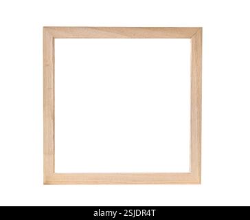 Naturholzblank leer transparenter Bilderrahmen isolierter Ausschnitt Stockfoto