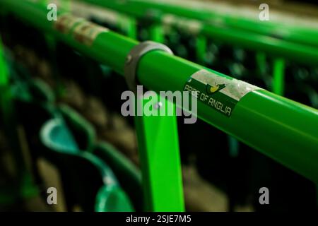 Norwich, Großbritannien. Februar 2025. Eine detaillierte Ansicht der Fanaufkleber in der Carrow Road vor dem Sky Bet Championship Match Norwich City gegen Preston North End in der Carrow Road, Norwich, Vereinigtes Königreich, 11. Februar 2025 (Foto: Izzy Poles/News Images) in Norwich, Vereinigtes Königreich am 11. Februar 2025. (Foto: Izzy Poles/News Images/SIPA USA) Credit: SIPA USA/Alamy Live News Stockfoto