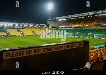 Norwich, Großbritannien. Februar 2025. Eine detaillierte Ansicht der Carrow Road vor dem Sky Bet Championship Match Norwich City gegen Preston North End an der Carrow Road, Norwich, Vereinigtes Königreich, 11. Februar 2025 (Foto: Izzy Poles/News Images) in Norwich, Vereinigtes Königreich am 11. Februar 2025. (Foto: Izzy Poles/News Images/SIPA USA) Credit: SIPA USA/Alamy Live News Stockfoto