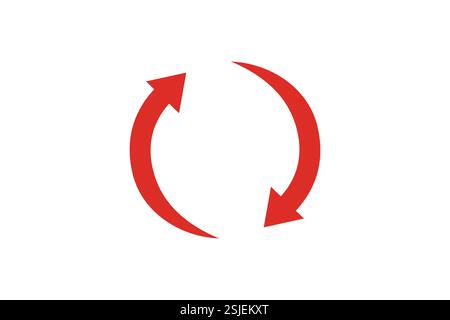 Rotes Kreissymbol für Symbol „Neu laden“ und „Aktualisieren“ Stock Vektor