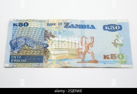 Fünfzig (50) sambische Kwacha-Banknote, Sambia, Afrika Stockfoto