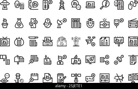 Hochwertige Sammlung von Vektorsymbolen mit editierbarer Kontur. Ideal für professionelle und kreative Projekte. Stock Vektor