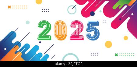 Happy New Year 2025 Banner Stock Vektor