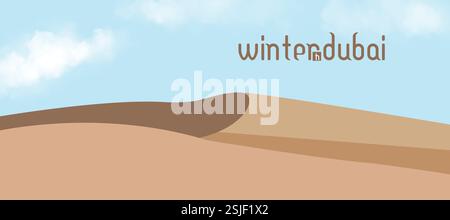 Winter in Dubai, dubai Wüstenlandschaft Vektor Stock Vektor