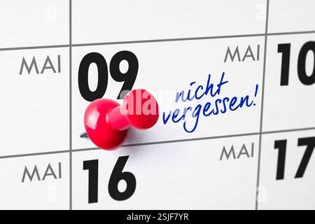 Wandkalender - Mai 09 Stockfoto