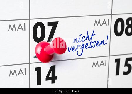 Wandkalender - Mai 07 Stockfoto