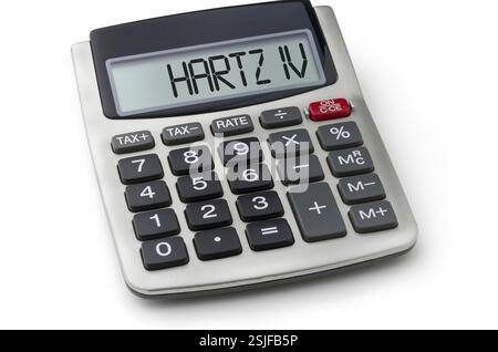 Rechner mit dem Wort Hartz IV auf dem Display Stockfoto