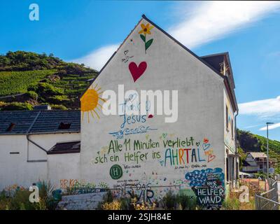 Das berühmte Helferhaus in Dernau, Ahr, Ahrtal, Eifel, Rheinland-Pfalz, Deutschland Stockfoto