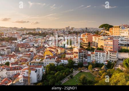 Blick vom Miradouro da Graca über Lissabon, Portugal Stockfoto