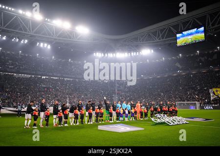 Torino, Italien. Februar 2025. Vor dem UEFA Champions League-Fußballspiel zwischen Juventus FC und PSV Eindhoven im Juventus-Stadion in Turin, Playoff - Nordwest-Italien - am 11. Februar 2025. Sport - Fußball . (Foto: Fabio Ferrari/LaPresse) Credit: LaPresse/Alamy Live News Stockfoto
