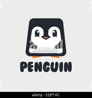 Niedlicher Pinguin, der mit einem anderen Objekt verglichen wird Stock Vektor