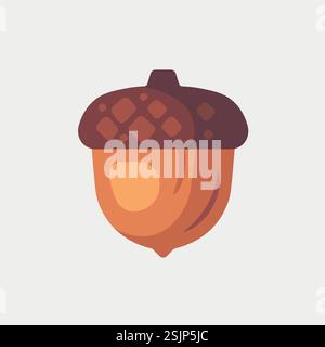Vektor Eichel Eiche Nuss flache Art Vektor Illustration Stock Vektor