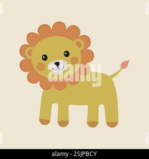 Vector cute cartoon lion in different poses illustration Stock Vektor