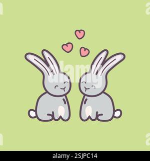 Vektor ein Kaninchen Tier Cartoon Aufkleber Stock Vektor